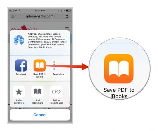 Save PDF Pages to iBooks