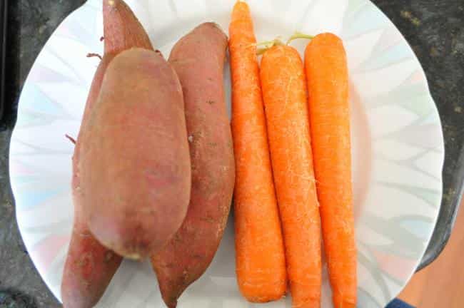 Морковь и сладкий картофель