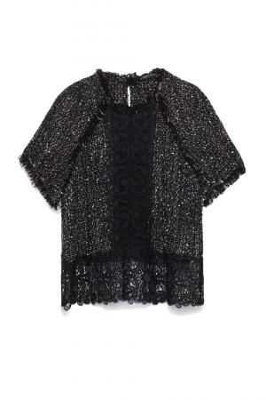 Кружевной топ из твида от Zara